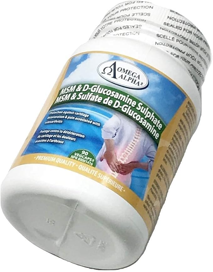 Omega Alpha MSM &amp D-Glucosamine Sulphate-90 Veg Capsules