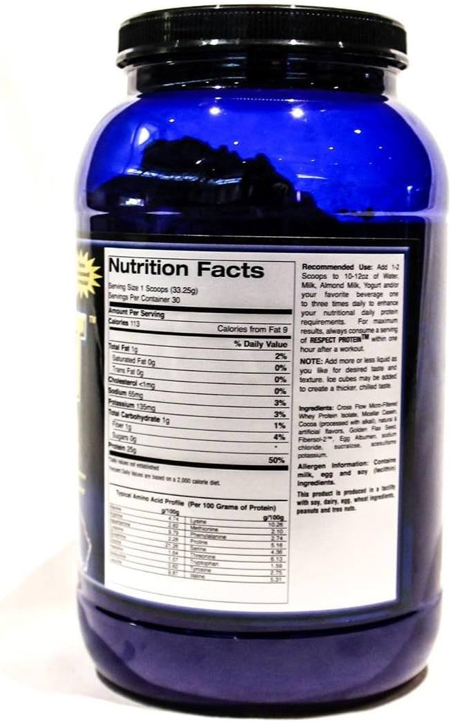 Pride Nutrition Respect Protein Vanilla Ice Cream Time Released Protein Shake Whey Protein Isolate Micellar Casein Flax Fiber Post Workout Meal Replacement Powder