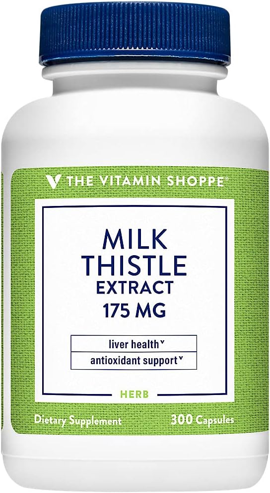 The Vitamin Shoppe Milk Thistle 175 MG - Liver Health Support Detoxification &amp Antioxidant Protection (300 Capsules)