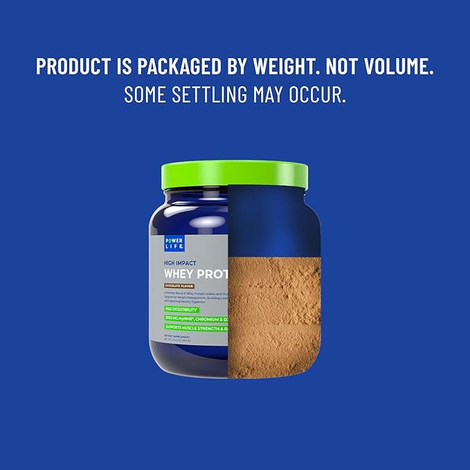 POWERLIFE High Impact Grass Fed Whey Protein with 3000 MG of HMB No Sugar Added Non-GMO Hormone and Antibiotic Free 15 Servings (Chocolate - New Formula)
