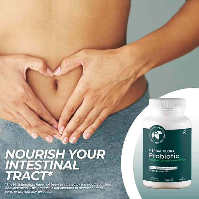 Mountain Meadow Herbs Herbal Flora Probiotics and Prebiotics: Soil-Based probiotic -120 Capsules