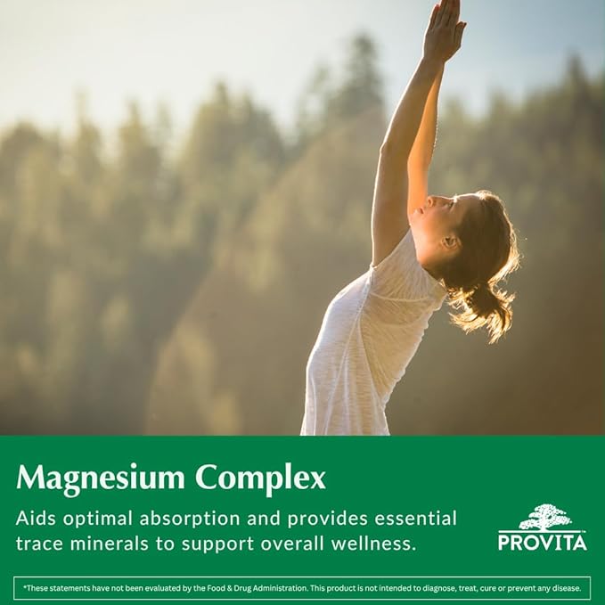 Provita Magnesium Complex Supplement | 4-in-1 Multi with Citrate Bisglycinate Malate &amp Oxide | Complete Magnesium Supplement for Women &amp Men | Supports Muscle Bone Heart &amp Energy | 90