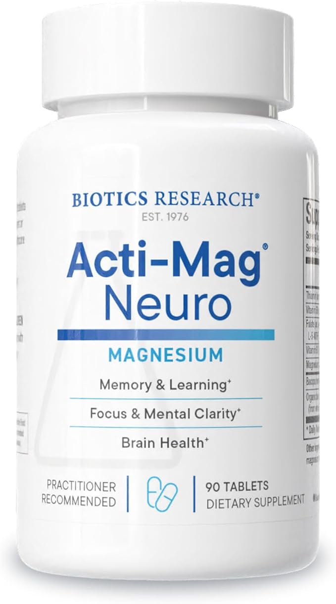 Biotics Research Acti-Mag Neuro – Advanced Magnesium with BacoMind® (Standardized to ≥28% Bacosides) for Cognitive Performance &amp Stress Resilience - 90 Tablets
