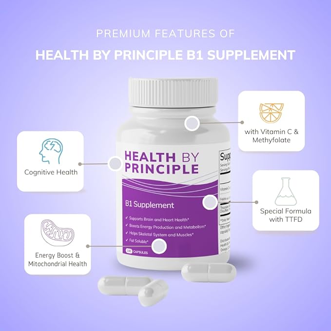 B1 Supplement(TTFD) – Energy Production Cognitive HealthDigestion Support – 100 Capsules