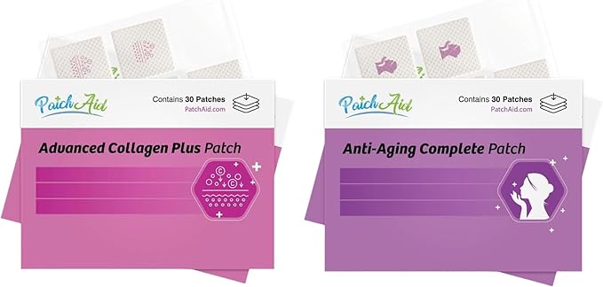 Patch Aid Women’s Anti-Aging Support Bundle: Collagen Plus + Anti-Aging Complete Topical Patches – Promote Youthful Skin Joints &amp Vitality | $50 Value