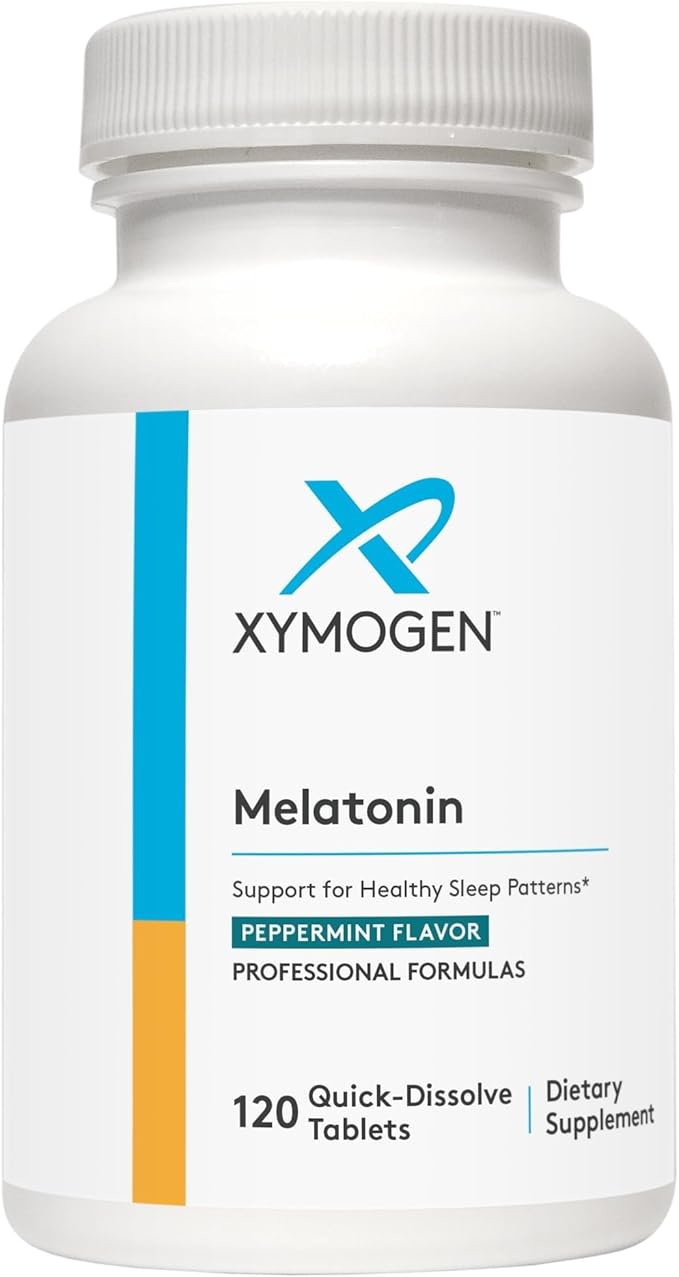 XYMOGEN Melatonin - Peppermint Lozenges - 3mg Melatonin Supplement for Nighttime Antioxidant + Immune Support (120 Quick-Dissolve Tablets)