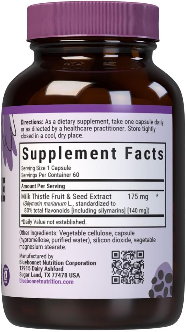 BlueBonnet Milk Thistle Fruit and Seed Extract Supplement 60 Count
