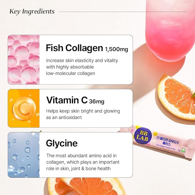 [Lowest Price Deals Set] Collagen Powder S HSN Biotin Collagen Powder Stick Korean Marine Collagen Fish Collagen Vitamin C Biotin Fast Absorption Fruit Flavored