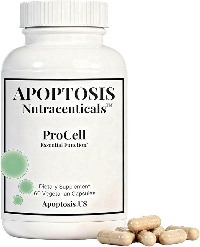 Apoptosis ProCell – Organic Ashwagandha &amp Black Pepper Extract Supplement – Cellular Health Mood &amp Stress Support – 60 Capsules – Made in USA