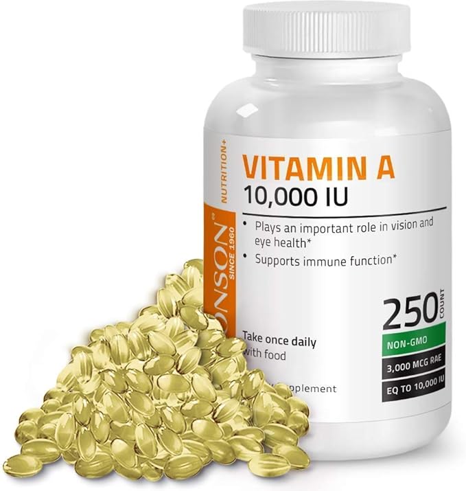 Bronson Super B Vitamin B Complex Sustained Slow Release + Vitamin A 10000 IU Premium Non-GMO Formula