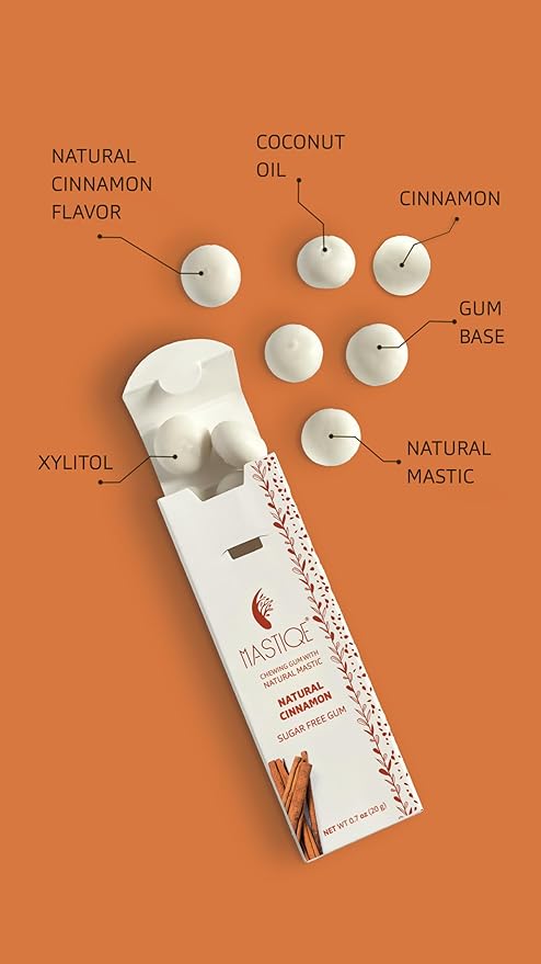 Mastiqe Sugar Free Hard Chewing Gum with Natural Mastic (Cinnamon)