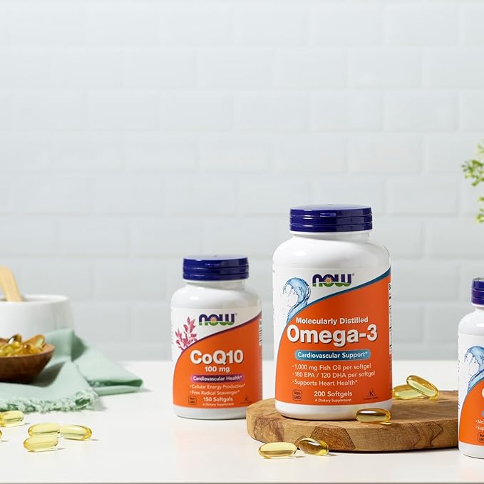 NOW Foods Supplements CoQ10 (Coenzyme Q10) 100 mg Pharmaceutical Grade Cardiovascular Health* 150 Softgels