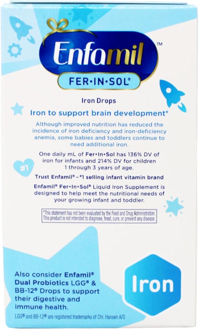 Enfamil Fer-in-Sol Iron Supplement Drops - 1.66 Oz Pack of 3