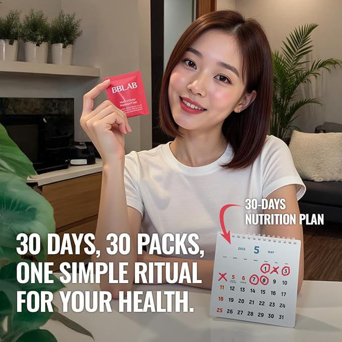 BB LAB 30 Days Miracle Beauty All-in-one Pack Low Molecular Collagen Elastin Glutathione Ceramide Hyaluronic Acid Multivitamins &amp Minerals Calcium Magnesium Vitamin D