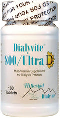 Dialyvite 800 Ultra D Multi-Vitamin Supplement for Dialysis Patients - 180 Tablets (6 Month Supply) - Value Bottle