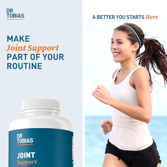 Dr. Tobias Joint Support Supplement with Glucosamine Chondroitin MSM Supports Connective Tissue Function &amp Flexibility Extra Strength Joint Supplements for Men &amp Women 240 Capsules