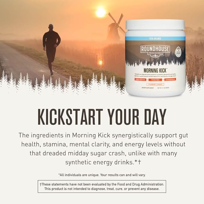 ROUNDHOUSE PROVISION Morning Kick Zero Sugar Greens Superfood Powder Supplement 3 Pack and Qi Master Wellness Bundle by Chuck Norris
