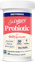 Enzymedica SubCulture Probiotics for Men and Women Capsules for Daily Gut Health 30 Billion CFU + 7 Live Strains Digestion Regularity &amp Immune Health Lactobacillus and Bifidobacterium 30 Co