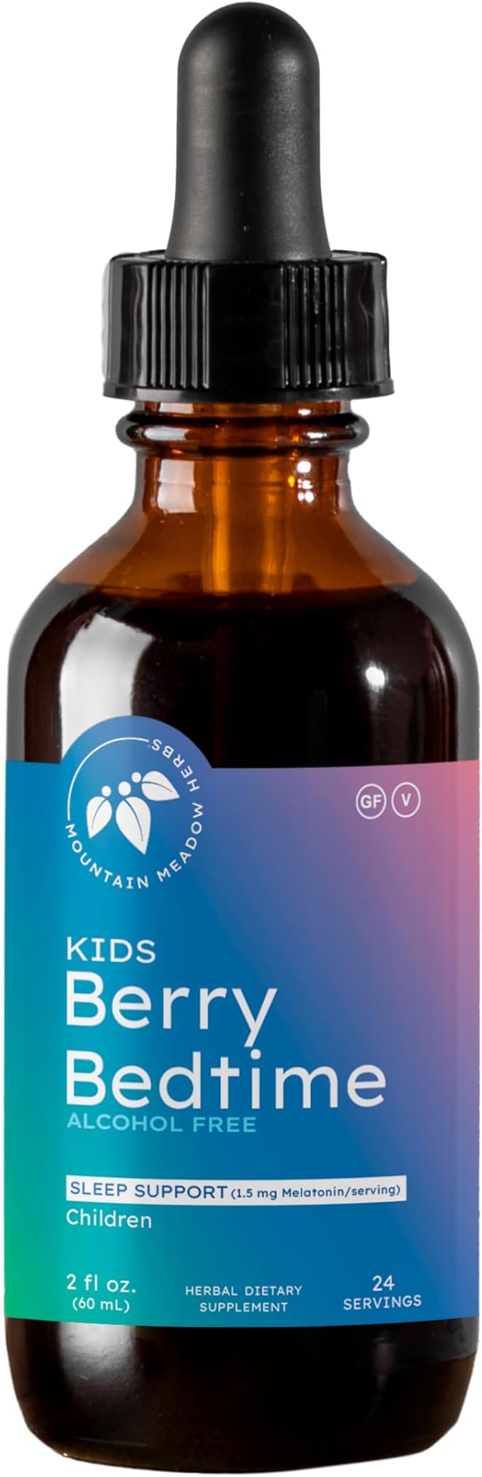 Mountain Meadow Herbs Berry Bedtime – Kids Sleep Support Drops with Melatonin Chamomile Lemon Balm &amp Passionflower - Natural Sleep Aid for Children – 2 oz