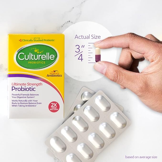 Culturelle Ultimate Strength 20 Billion CFU Probiotic Plus Kids Complete Multivitamin with 11 Vitamins and Minerals Chewables 50 Count