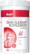 Daily Iron Supplement Tablets Iron 60 mg with Vitamin C 250 mg Support The Production of Healthy Red Blood Cells Gentle Absorption Formula 60 Servings