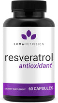 Luma Nutrition High Purity Resveratrol Supplement - 98% Trans-Resveratrol - Antioxidant - Resveratrol Capsules - Vegan &amp Gluten-Free - 60 Capsules