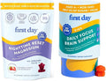 FIRST DAY Kids Calming Gummies (Strawberry) &amp Brain Focus Gummies (Peach) for Rest &amp Attention | Mood &amp Energy | No Melatonin | Stimulant-Free | Clean Label Project Verified® | Vegan | 30-