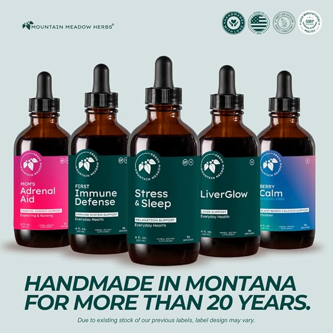 Mountain Meadow Herbs Stress &amp Sleep | Liquid Herbal Supplement for Calm Mind &amp Body | 4 oz