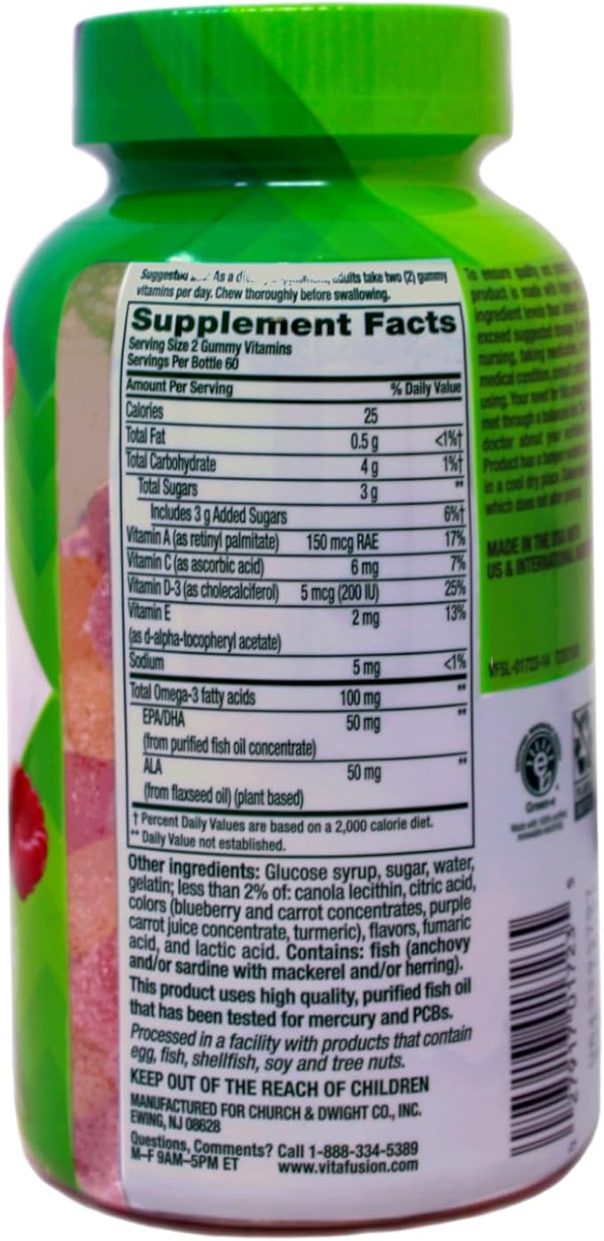 Vitafusion Omega-3 wJlCc Gummies - 120 Count (4 Pack) AznDH