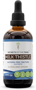 Secrets of the Tribe Milk Thistle Tincture Alcohol-Free Extract Milk Thistle (Silybum marianum) Dried Seed 4 OZ