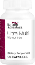 Bariatric Advantage Ultra Multi Without Iron High Potency Daily Multivitamin for Bariatric Surgery Patients with 22 Essential Vitamins and Nutrients - 90 Capsules 30 Servings