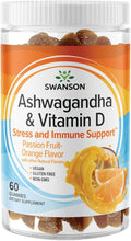 Swanson ASHWAGANDHA &amp VIT D Pass FRT 60 GMMY