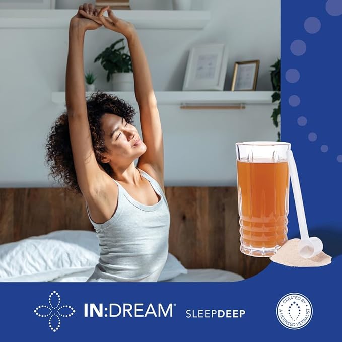 in Dream - Natural Sleep Aid Powder Drink Mix Herbal Adaptogen &amp Antioxidant Blend – Natural Night Sleep Drink for Deep Sleep Relaxation &amp Recovery – Pomegranate Flavor 20 Servings