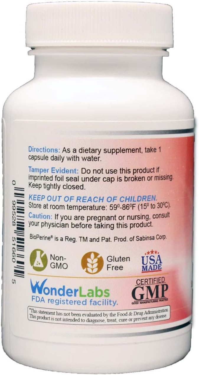 Wonder Labs High Absorption CoQ10 with BioPerine Naturally Fermented Non-GMO Gluten-Free