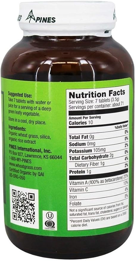 Pines Wheat Grass Tablet 500 Mg - 500 per pack - 3 packs per case.3