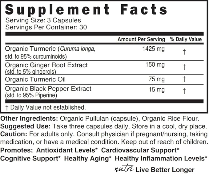 Nature's Fusions Organic Turmeric Supplement 1425mg 95% Cucuminoids &amp Glucosamine Chondroitin Joint Supplement Bundle