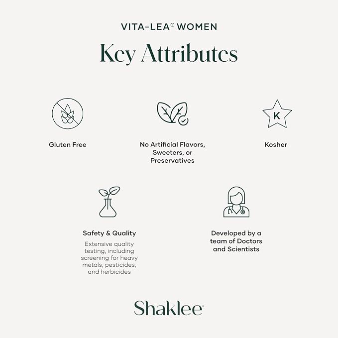 Shaklee - Vita-Lea® Women High-Potency Multivitamin &amp Multimineral for Women - Prenatal/Postnatal Support with 800 mcg Folic Acid 200 mcg Iodine 18 mg Iron - 240 Tablets