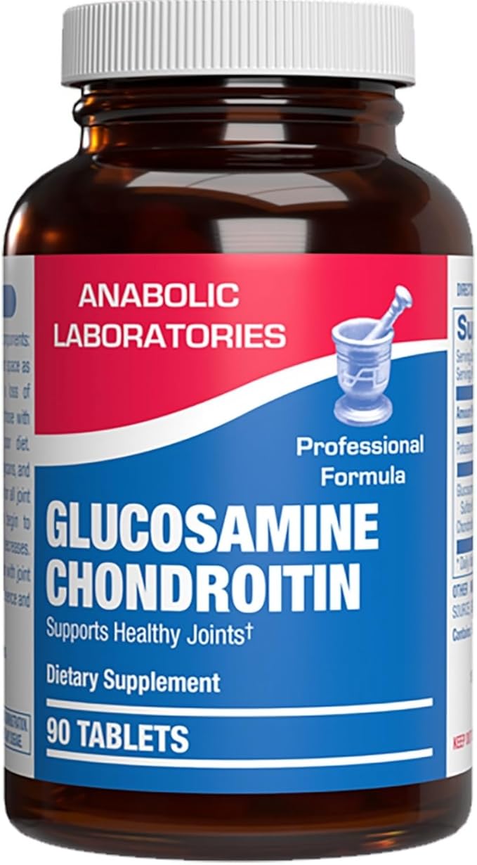 Advanced Glucosamine and Chondroitin for Adults - Clinical Formula Naturally Derived Bone Joint Tendon and Ligament Supplement with High Strength Glucosamine Complex - Up to 90 Day Supply