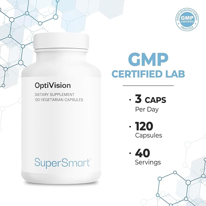 Supersmart - OptiVision (Advanced Formula) - with Bilberry Extract Black Currant Lutein Zeaxanthin Astaxanthin - Eyes Supplement | Non-GMO &amp Gluten Free - 120 Vegetarian Capsules