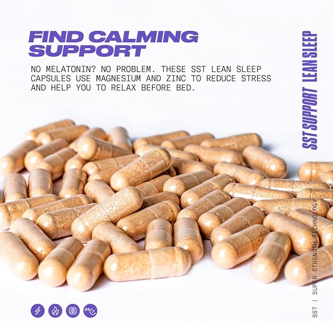 PERFORMIX - SST Support Lean Sleep - Herbal Sleep Aid Supplement - Gentle Nighttime Support - Calming Formula - 60 Veggie Capsules for Adults