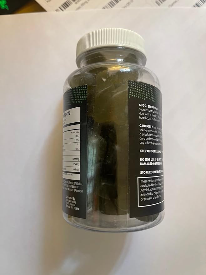 Sugar Free Creatine 5g for Men &amp Women - Chewable Creatine Monohydrate Gummies Build Size with L-Theanine &amp Vitamin B12 5000mg Bodybuilding Builder Strength Muscle - Pre-Workout Growth