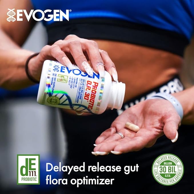 Evogen Probiotic D.R. 30 | Delayed Release Gut Flora Optimizer | Supports Immunity Digestion &amp Health | 30 Billion CFUs | 30 Capsules