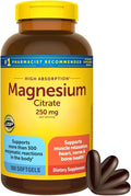 Magnesium Citrate 250 mg - Dietary Supplement for Nervee Muscl and Heart Health - 180 Softgels (Pack of 1) (Pack of 1)