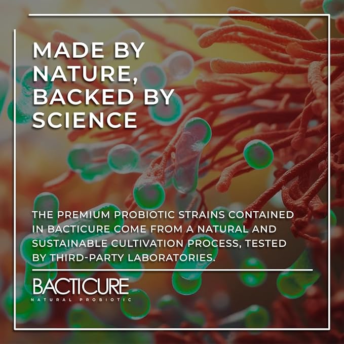 Bacticure Probiotic 60 Capsules | High CFU Probiotics for Women &amp Men | Digestive Support with Prebiotics &amp Digestive Enzymes | Daily Gut Microbiome Balance Regularity &amp Immune Support
