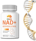 VITAMUSE NAD+ Support Formula with Resveratrol Niacinamide B3 and TMG Healthy Aging DNA Repair 60 Vegetarian Capsules
