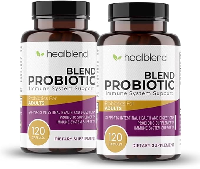 Probiotic Caps Dietary Supplement Capsules Probiotic for Women and for Men Digestive Health Immune System Support Non-GMO Gluten-Free 120 Veg Caps (2)