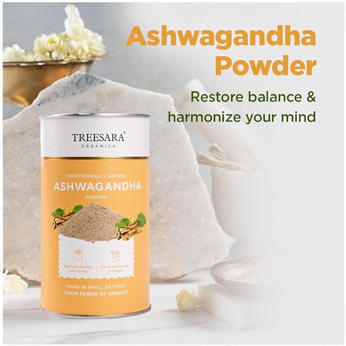 Organic Ashwagandha Root Powder Non-GMO Natural Ayurvedic Herbal for Immunity Bost Indian Ginseng High in Fiber and Low in Calories (3.5 Ounce)
