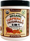 Cherie Sweet Heart Turmeric &amp Mushroom 4-in-1 | All-Natural Plant-Based Powdered Drink Mix | Immunity &amp Wellbeing | Organic Non-GMO Vegan Gluten-Free | No Sugar Added | 8 oz Jar