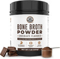 Chocolate Bone Broth Protein Powder - 100% Grass Fed Beef Bone Broth with 16g Protein &amp 13g Collagen per Serving - Great for Shakes &amp Hot Chocolate - Keto Friendly Low Carb &amp Non-GMO (1lb