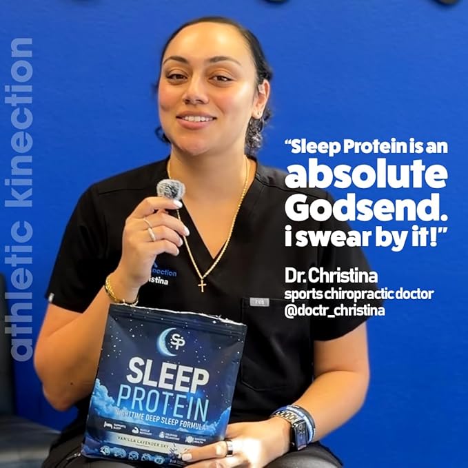SleepProtein™ Nighttime Casein Recovery Shake – 20g Slow-Release Protein for Overnight Muscle Repair &amp Deep Sleep Support – Melatonin-Free GLP-1 Friendly with Magnesium GABA Theanine &amp Try